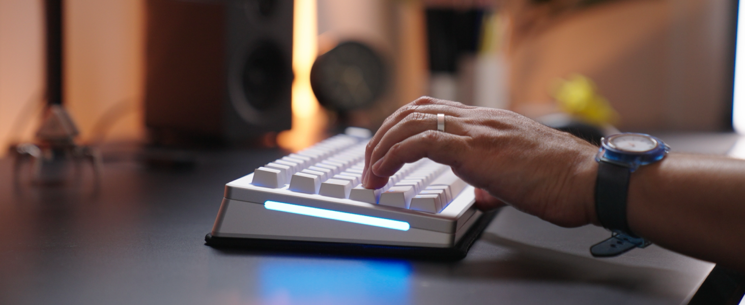 A large marketing image providing additional information about the product Glorious Sound-Dampening Full Size Keyboard Mat - Black - Additional alt info not provided